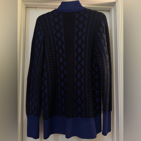 PER SE By CARLISLE Women’s Zip-Up CARDIGAN SWEATER Blue Black Size M - Picture 3 of 7